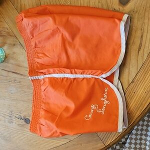 Vintage CAMP LONGHORN Texas Orange White Nylon Athletic Shorts